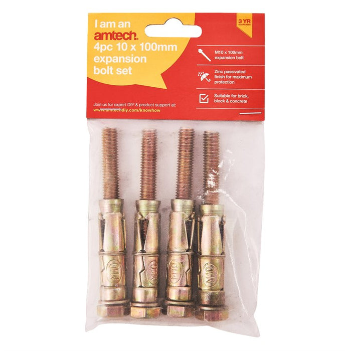 4pc M10 X 100mm Expansion Bolts