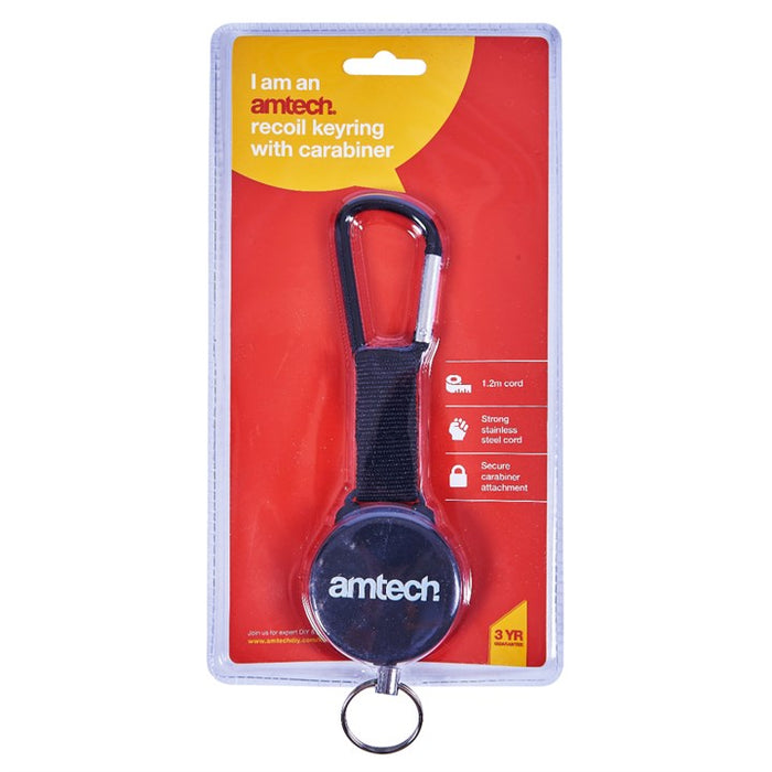 Recoil Keyring With Carabiner