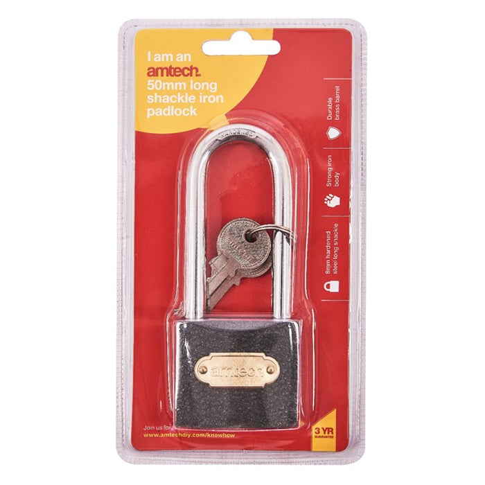 50mm Long Shackle Iron Padlock