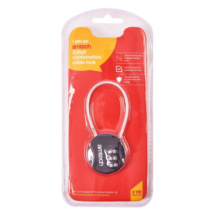 3 Digit Combination Cable Lock
