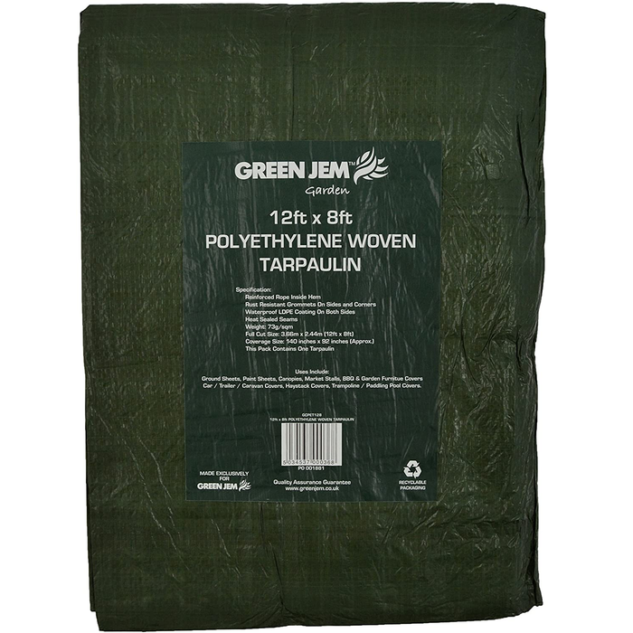 12ft x 8ft Green Heavy Duty Tarpaulin