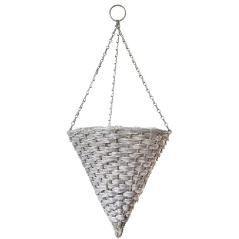 14" Sisal Rope & Fern Hanging Come