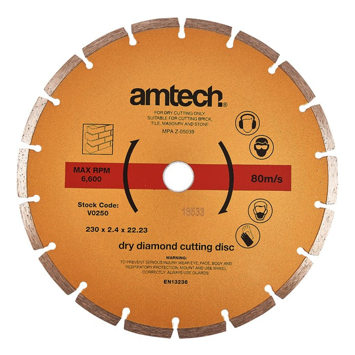 230 X 2.4mm Segmented Diamond Cutting Disc