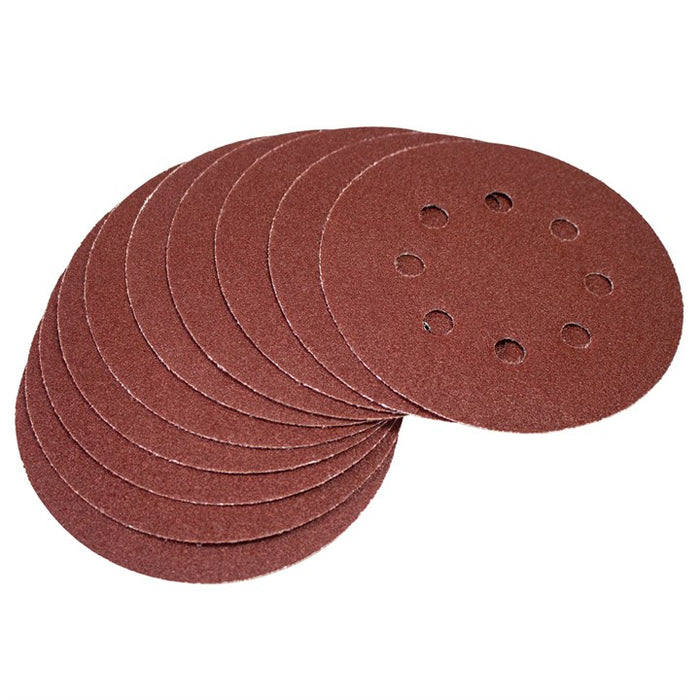 10pc Circular Sanding Sheet Set (P80 Grit, Dia 125mm)