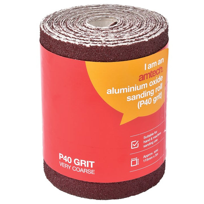 Aluminium Oxide Sanding Roll 115mm x 5m (P40)