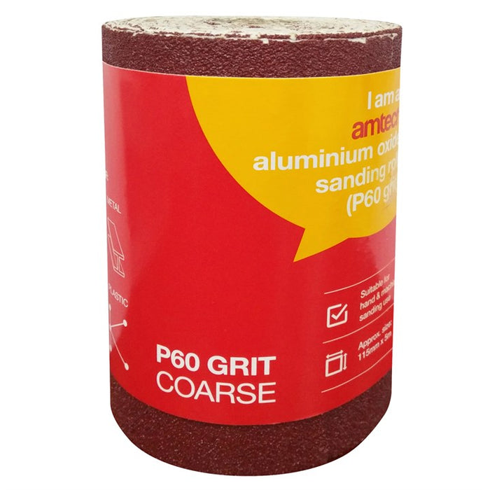 Aluminium Oxide Sanding Roll 115mm x 5m (P60)