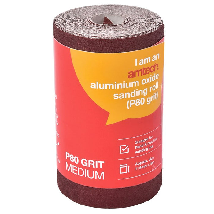 Aluminium Oxide Sanding Roll 115mm x 5m (P80)