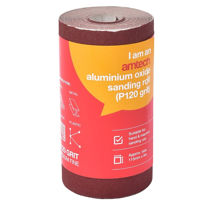 Aluminium Oxide Sanding Roll 115mm x 5m (P120)