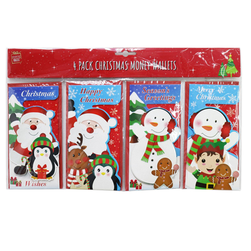 Christmas Money Wallets 4pk