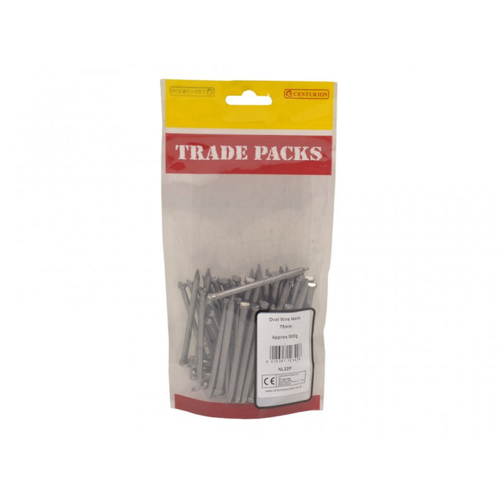 Bright Oval Wire Nails - Steel - 75mm (500g)