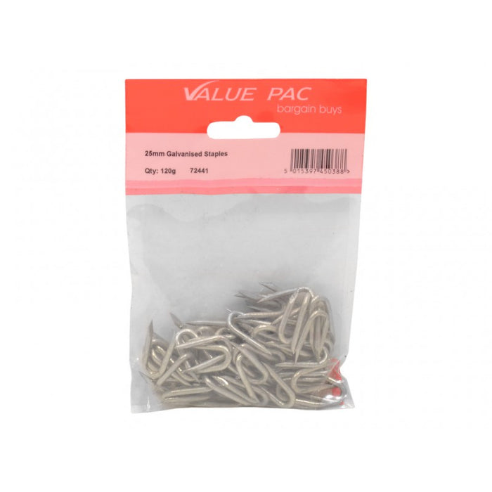 25mm Galv Staples 100g