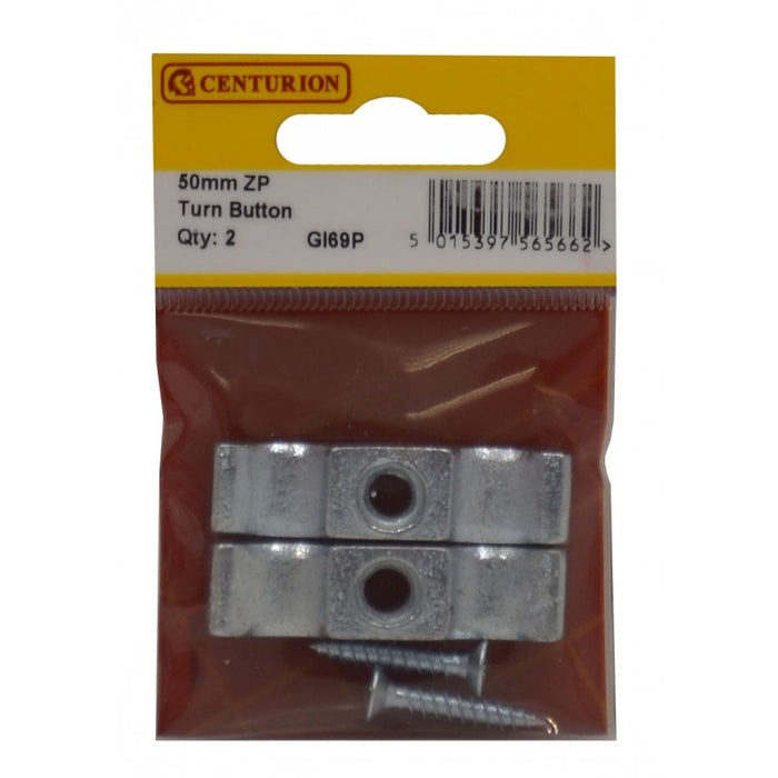 50mm ZP Turn Button 2pk