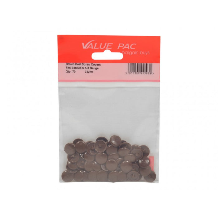 Brown Pozi Screw Cover Caps