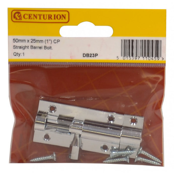 50mm x 25mm (1") CP Straight Barrel Bolt