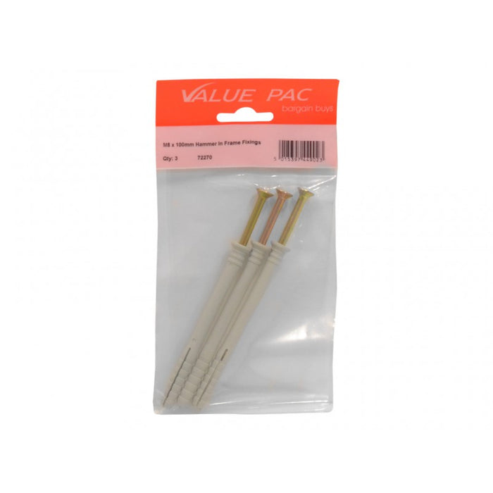 M8 x 100mm Hammer In Frame Fixings
