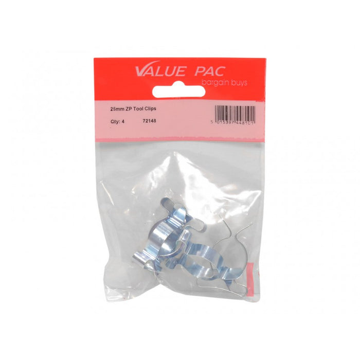 25mm ZP Tool Clips 3pk