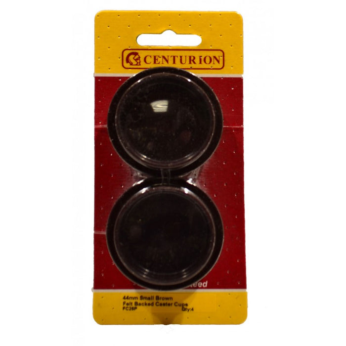 44mm Small Brown Felt Backed Castor Cups