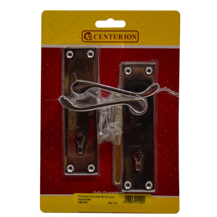 140mm CP Victorian Scroll Lever Lock Handle