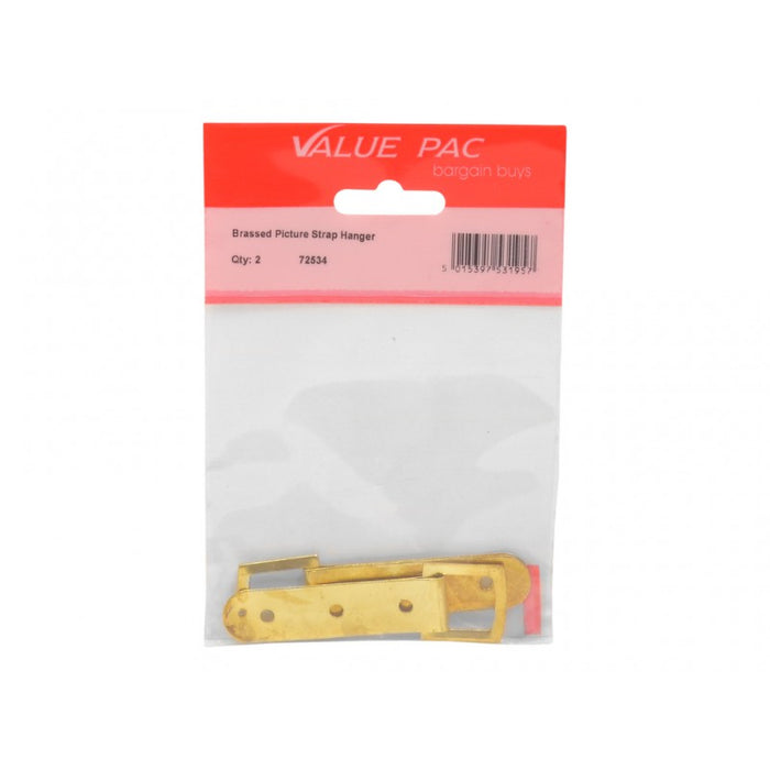Brassed Picture Strap Hanger 2pk