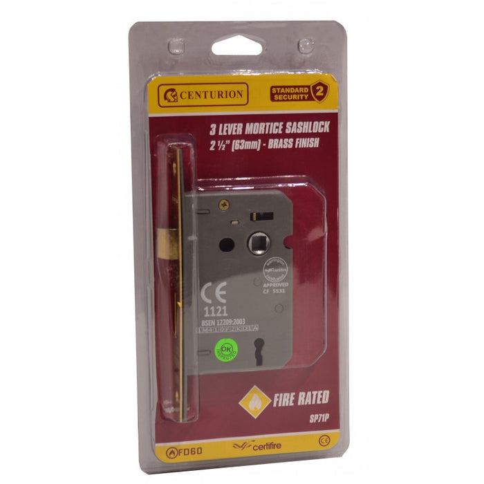63mm (2 1/2") EB 3 Lever Mortice Sashlock