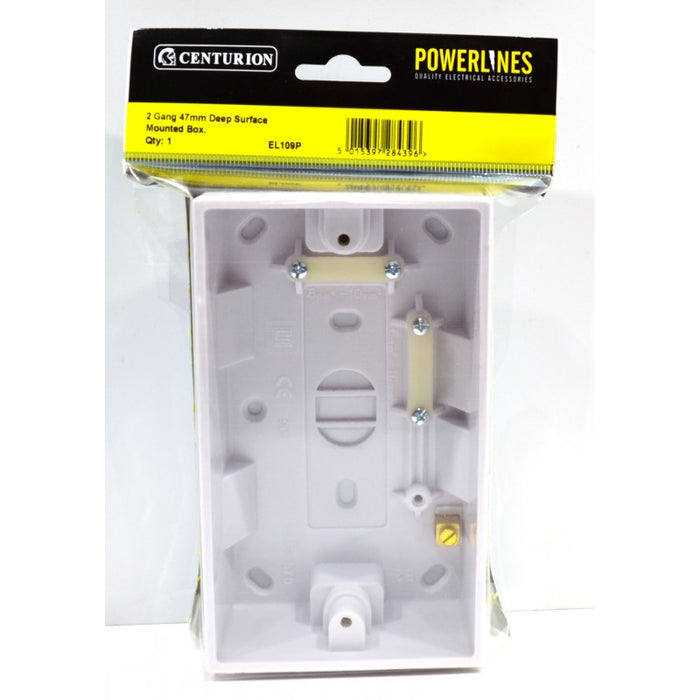 2 Gang 47mm Deep Surface Mounted Box