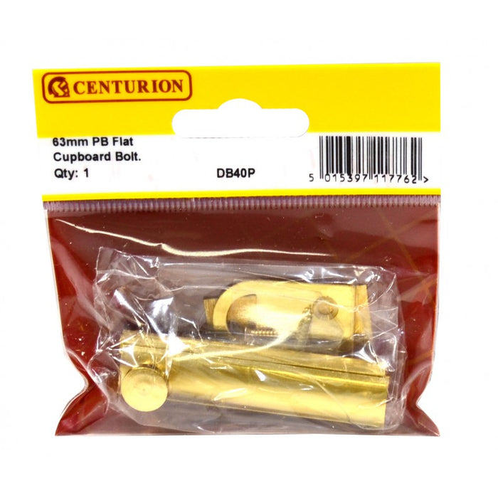 63mm (2 1/2") PB Flat Cupboard Bolt