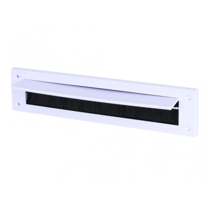 Letterbox Draught Excluder - White - 43mm x 275mm opening with flap