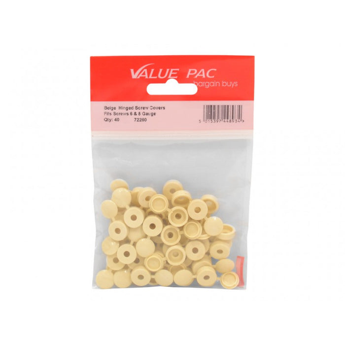 Beige Hinged Screw Covers