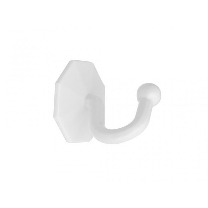 40mm White Plastic Self Adhesive Curtain Tassel Hook