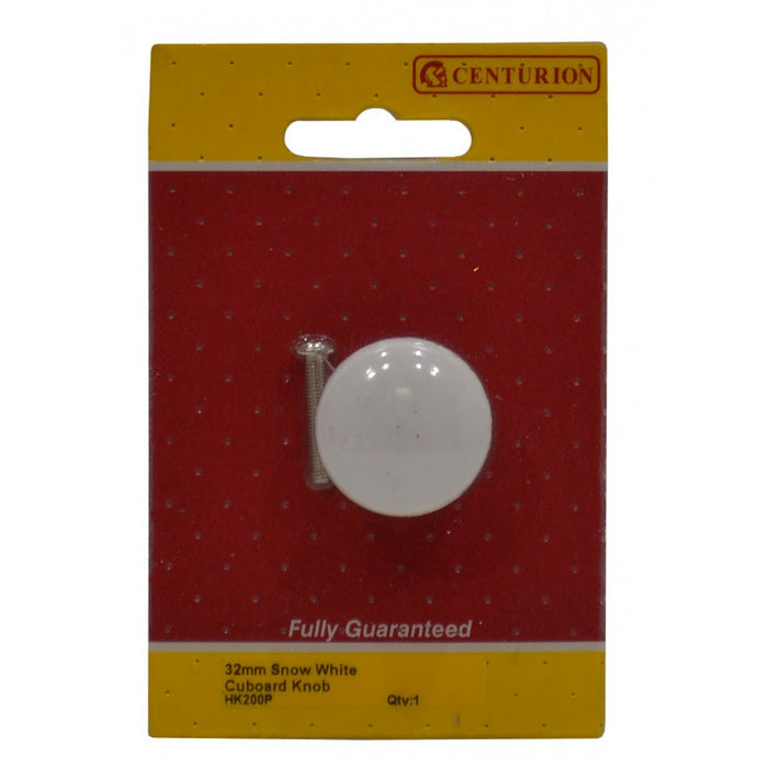 32mm Snow White Cupboard Knob