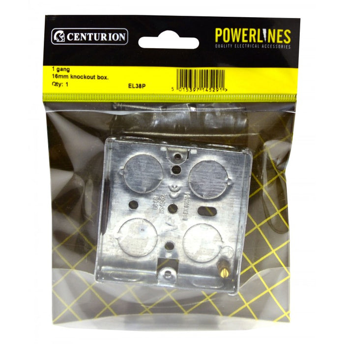 1 Gang 16mm Deep Galvanised Steel Box