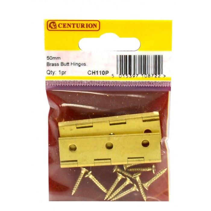 2" x 1 1/8" x 1.5mm SC Medium Duty Solid Drawn Butt Hinges (1 pair)