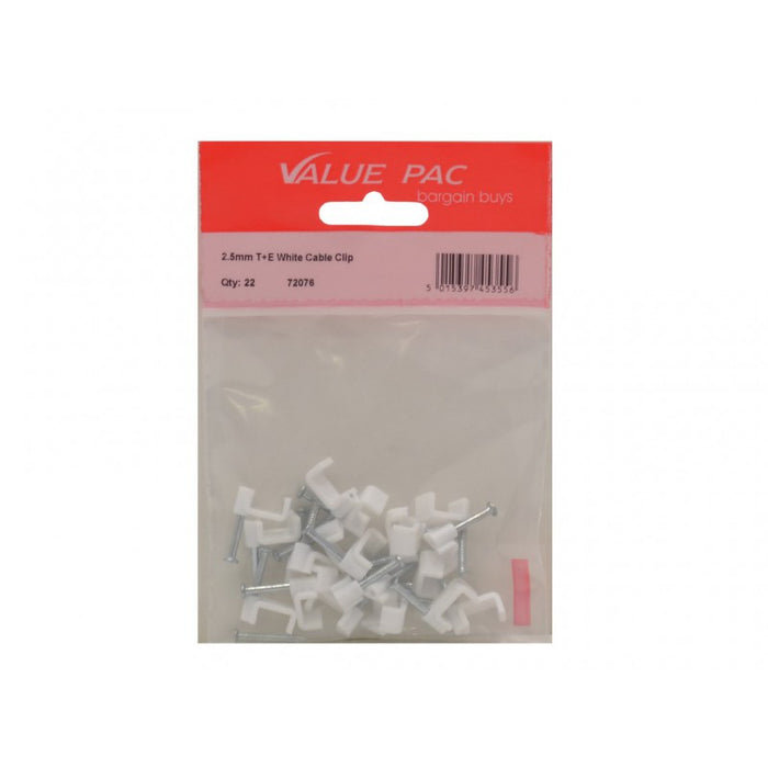 2.5mm T+E White Cable Clip