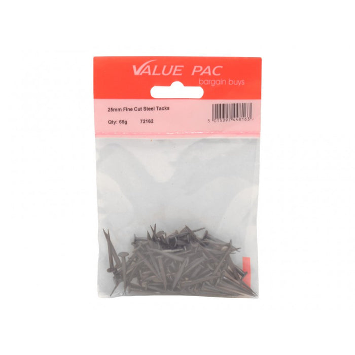 25mm Fine Cut Steel Tacks - 65g pack
