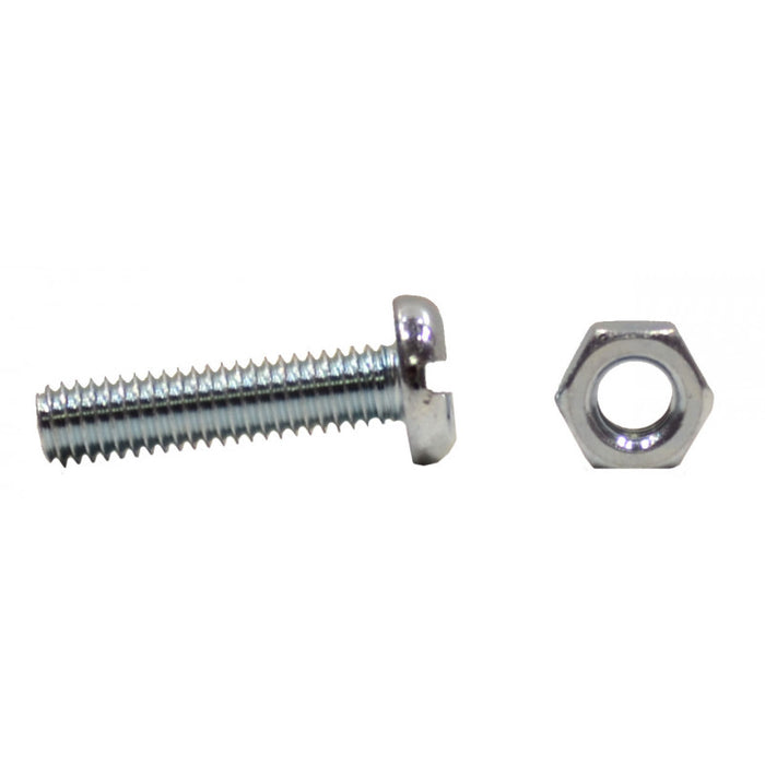 M6 X 25MM Machine Screws & Nuts ZP Slot Pan Head (18 Pack)