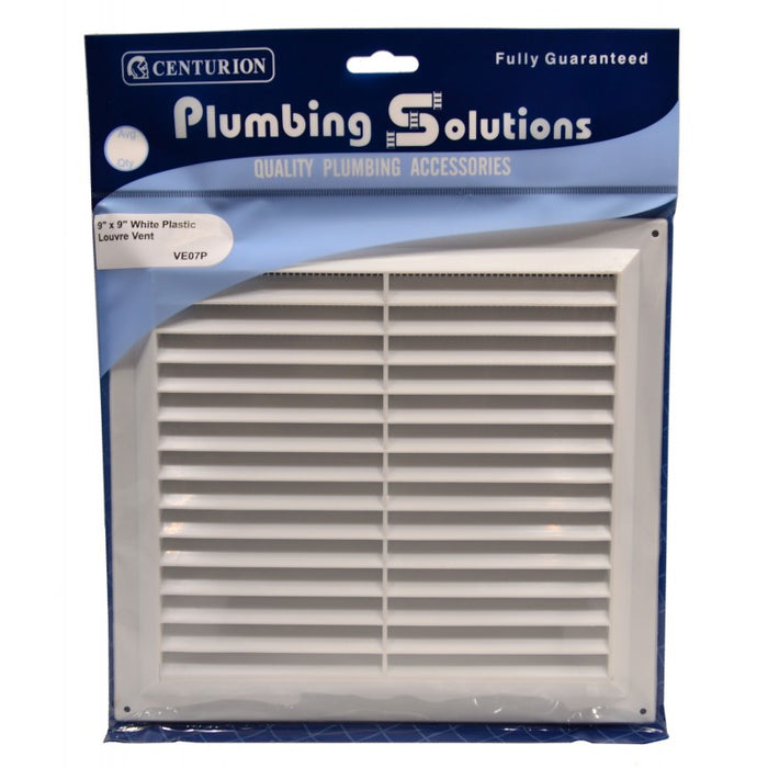 Plastic Louvre Vent - White - 229 x 229mm