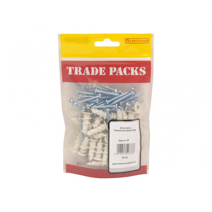 Plasterboard Speed Plugs - Nylon - 35mm (40 PK) Plasterboard Speed Plugs - Nylon - 35mm (40 PK)