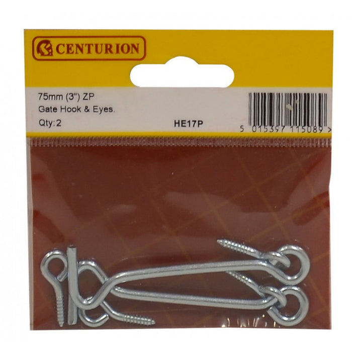 75mm (3") ZP Gate Hook & Eyes (Pack of 2)