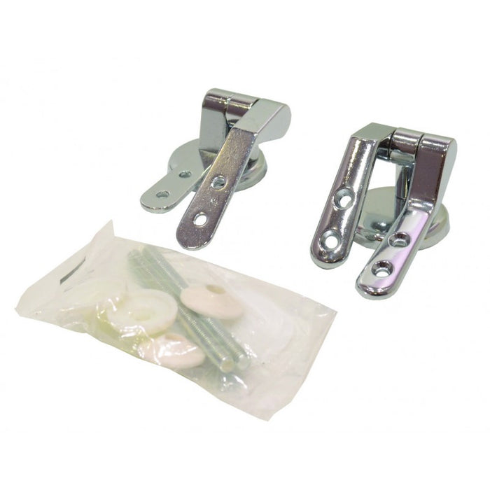 Polished Chrome Pillar Type Toilet Seat Hinges