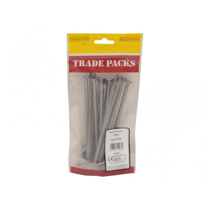 Bright Round Wire Nails - Steel - 150mm (500g)