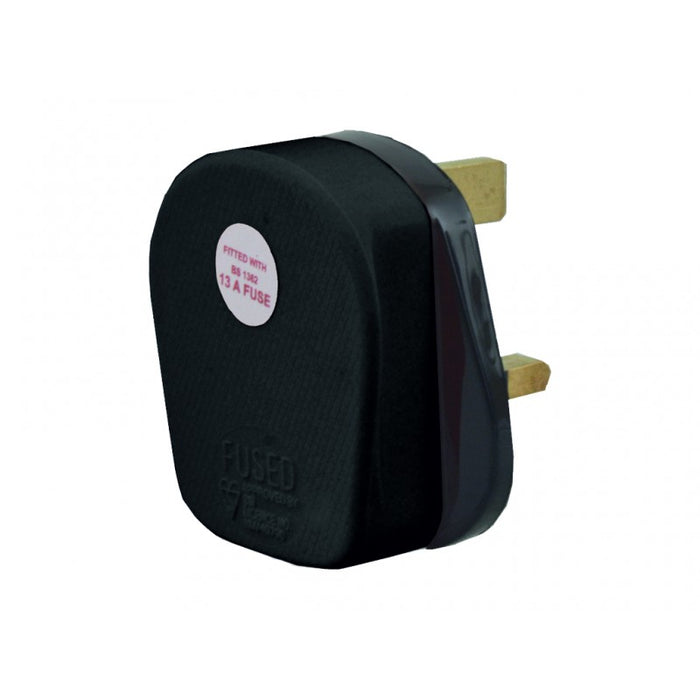 Fused Black Tough Plug - 13 Amp