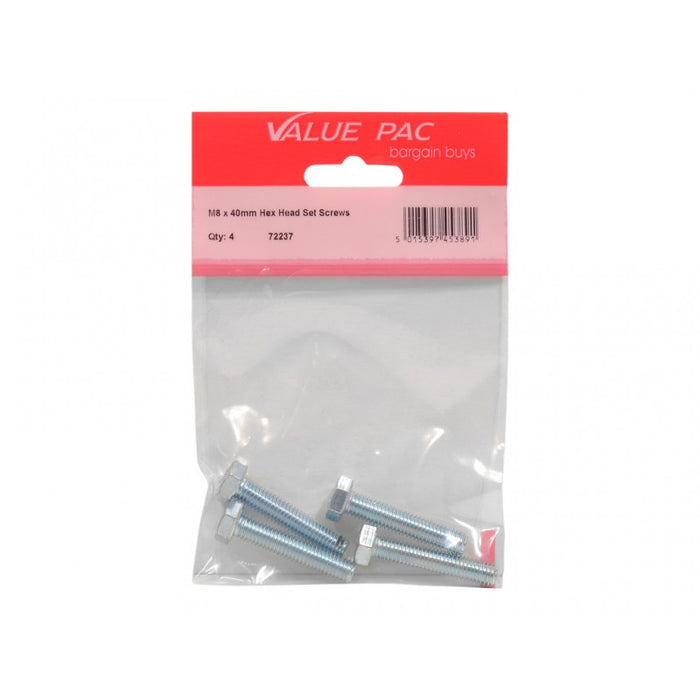 M8 x 40mm Hex Head Set Screws