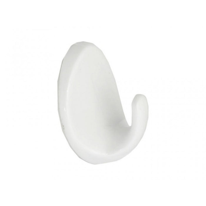55mm White Plastic Self Adhesive Oval Hook
