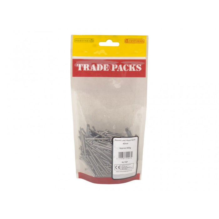Round Lost Head Nails - Steel - 40mm (500g)