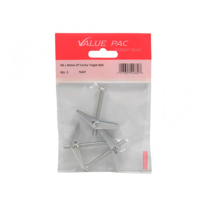 M5 x 50mm ZP Cavity Toggle Bolt