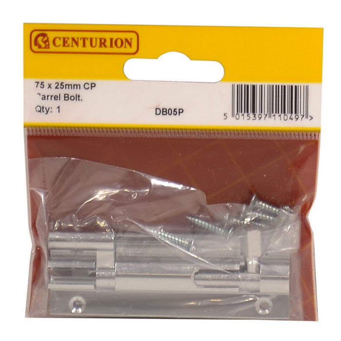 75mm x 25mm (1") CP Wide Necked Barrel Bolts