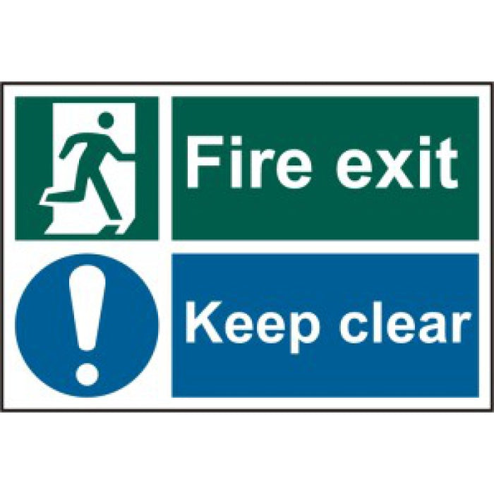 Fire exit Keep clear - PVC (300 x 200mm)