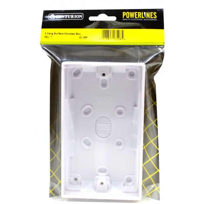 2 Gang 25mm Deep Surface Mounted Box