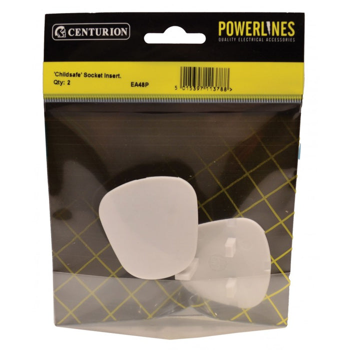 White Plastic Childsafe Socket Insert (Pack of 2)