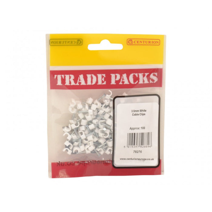 Cable Clip - White - 3.5mm (100 PK)